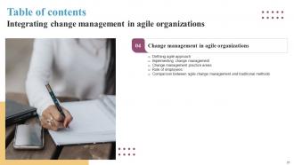 Integrating Change Management In Agile Organizations CM CD Editable Appealing