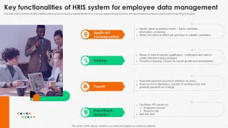 Integrating Human Resource Key Functionalities Of HRIS System For Employee Data Management