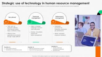 Integrating Human Resource Strategic Use Of Technology In Human Resource Management