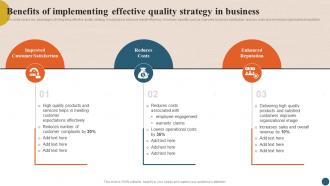 Integrating Quality Management Benefits Of Implementing Effective Quality Strategy SS V