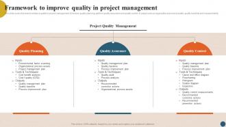 Integrating Quality Management Framework To Improve Quality In Project Management Strategy SS V