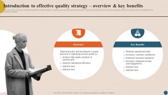 Integrating Quality Management Introduction To Effective Quality Strategy Strategy SS V