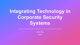 Integrating Technology In Corporate Security Systems PPT Demonstration AT