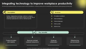 Integrating Technology To Improve Workplace Digital Transformation Strategies Strategy SS