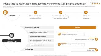 Integrating Transportation Management System To Track Implementing Cost Effective Warehouse Stock