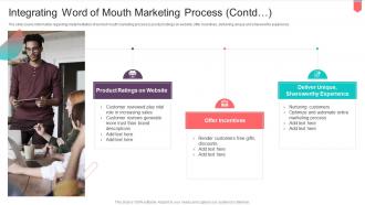 Integrating Word Of Mouth Marketing Process Contd Active Influencing Consumers Through
