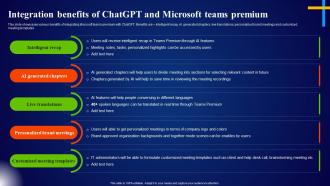 Integration Benefits Of Chatgpt And Microsoft Teams Premium Microsoft AI Solutions AI SS