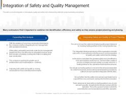Integration of safety and quality management project safety management in the construction industry it