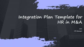 Integration Plan Template For HR In M And A PPT Mockup ACP