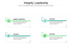 Integrity leadership ppt powerpoint presentation pictures design templates cpb