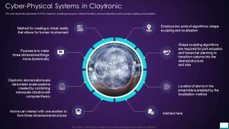 Intelligent System Cyber Physical Systems In Claytronic