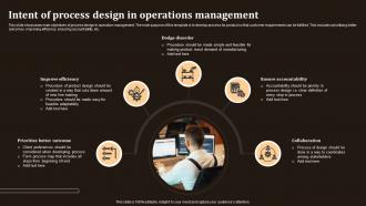 Intent Of Process Design In Operations Management