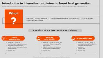 Interactive Marketing Introduction To Interactive Calculators To Boost Lead Generation