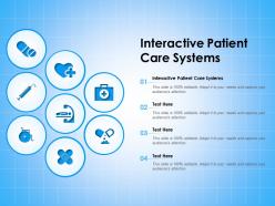 Interactive patient care systems ppt powerpoint presentation gallery background