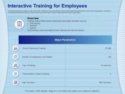 Interactive Training For Employees To Be Trained Ppt Powerpoint Presentation File Slides