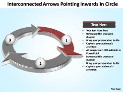 Interconnected arrows pointing inwards in circle powerpoint templates