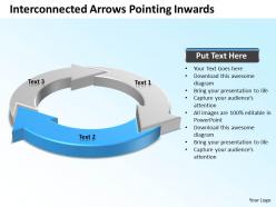 Interconnected arrows pointing inwards in circle powerpoint templates images 1121
