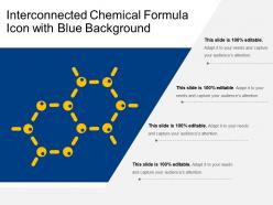 Interconnected chemical formula icon with blue background