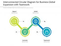 Interconnected circular diagram for business global expansion with teamwork