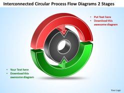 Interconnected Circular Process Flow Diagrams 2 Stages Templates ppt presentation slides 812