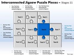Interconnected jigsaw puzzle pieces stages 11 powerpoint templates