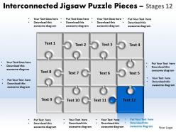 Interconnected jigsaw puzzle pieces stages 12 powerpoint templates