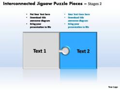 Interconnected jigsaw puzzle pieces stages 2 powerpoint templates