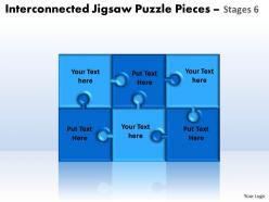 Interconnected jigsaw puzzle pieces stages 6 powerpoint templates