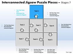 Interconnected jigsaw puzzle pieces stages 7 powerpoint templates