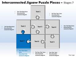 Interconnected jigsaw puzzle pieces stages 7 powerpoint templates