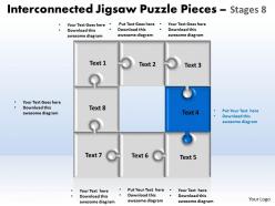 Interconnected jigsaw puzzle pieces stages 8 powerpoint templates