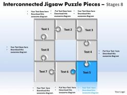 Interconnected jigsaw puzzle pieces stages 8 powerpoint templates