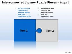 Interconnected jigsaw puzzle pieces tages 2 powerpoint templates