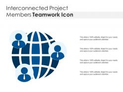 Interconnected project members teamwork icon