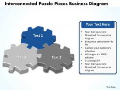 Interconnected puzzle pieces business diagram powerpoint templates 0812