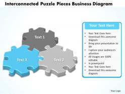 Interconnected puzzle pieces business diagram powerpoint templates 0812