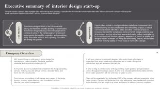 Interior Design Business Plan Executive Summary Of Interior Design Start Up BP SS