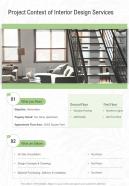 Interior Design Services Of Project Context One Pager Sample Example Document
