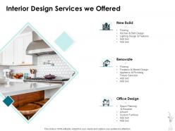 Interior design services we offered ppt powerpoint presentation icon introduction