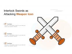Interlock swords as attacking weapon icon