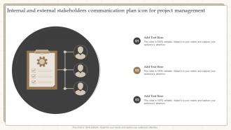 Internal And External Stakeholders Communication Plan Icon For Project Management