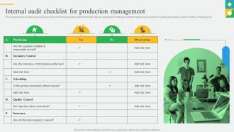Internal Audit Checklist For Production New And Advanced Production Control