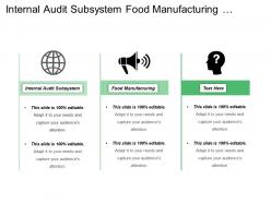 Internal audit subsystem food manufacturing finance accounting systems