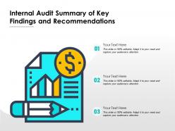 Internal audit summary of key findings and recommendations