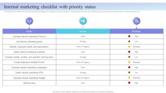 Internal Marketing Plan Internal Marketing Checklist With Priority Status MKT SS V
