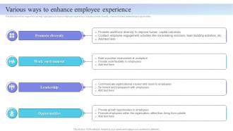 Internal Marketing Plan Various Ways To Enhance Employee Experience MKT SS V