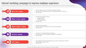 Internal Marketing Strategy Internal Marketing Campaigns To Improve Employee Experience MKT SS V