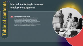 Internal Marketing To Increase Employee Engagement For Table Of Contents Ppt Icon Inspiration