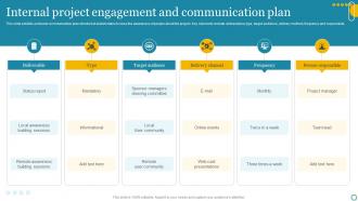 Internal Project Engagement And Communication Plan