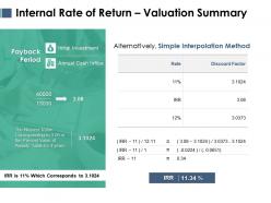 Internal rate of return valuation summary ppt powerpoint outfit
